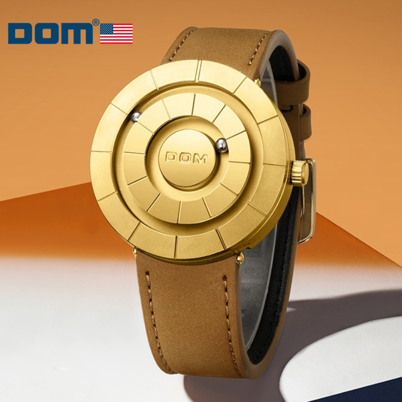 Leather Watch Band Men - DOM 1753 Creative Design Watches Men