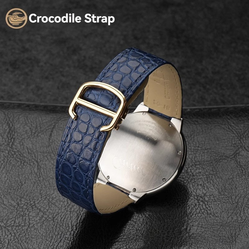 Crocodile leather watch strap  - Cartier Watch Ballon Bleu review and price