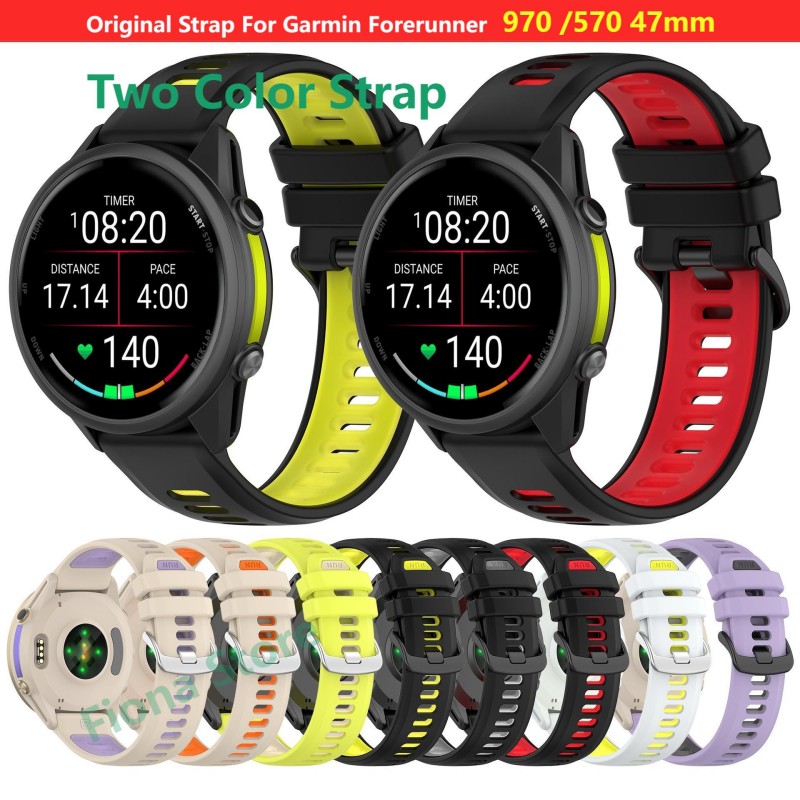 22mm Bicolor Strap For Garmin  - Silicone Watch Band 22Mm review and price