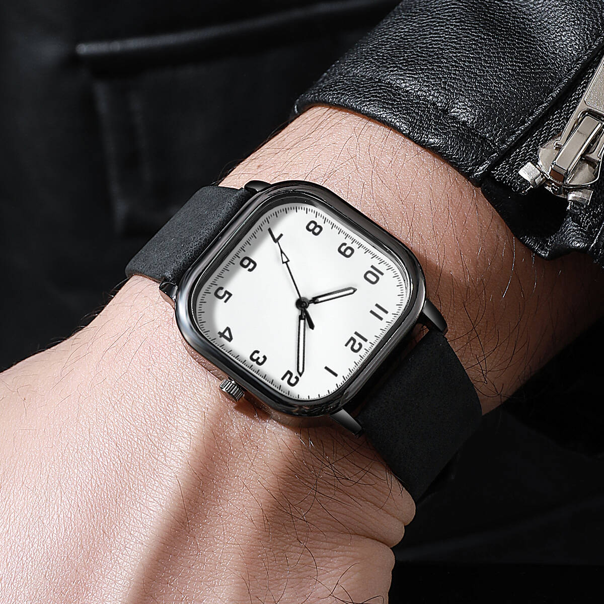 Fashion Square Men Watches Sim - Leather Watch Band Men review and price