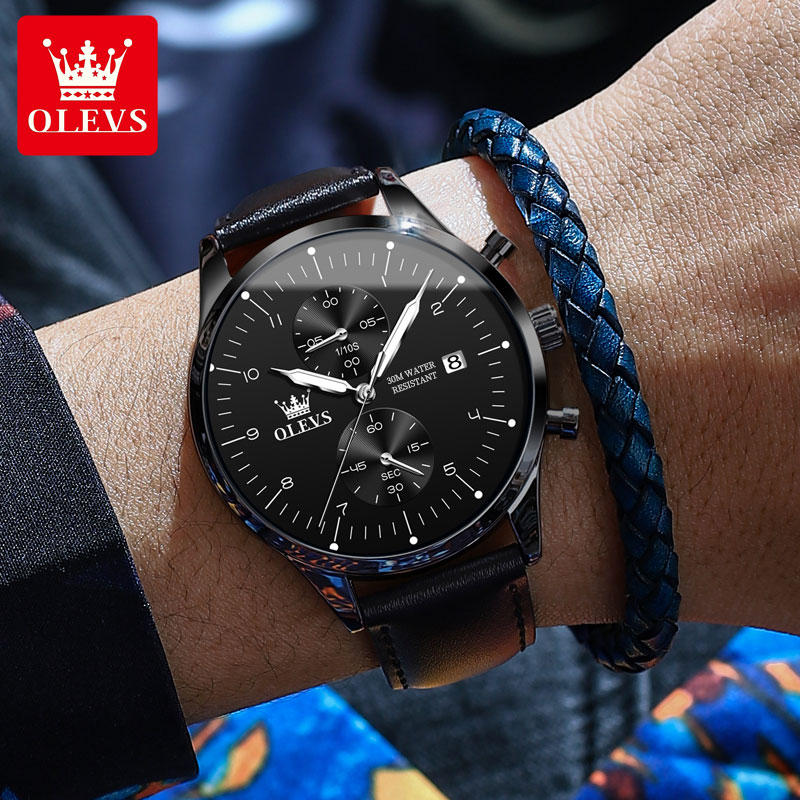 OLEVS 2880 Casual Fashion Men' - Leather Watch Band Men review and price
