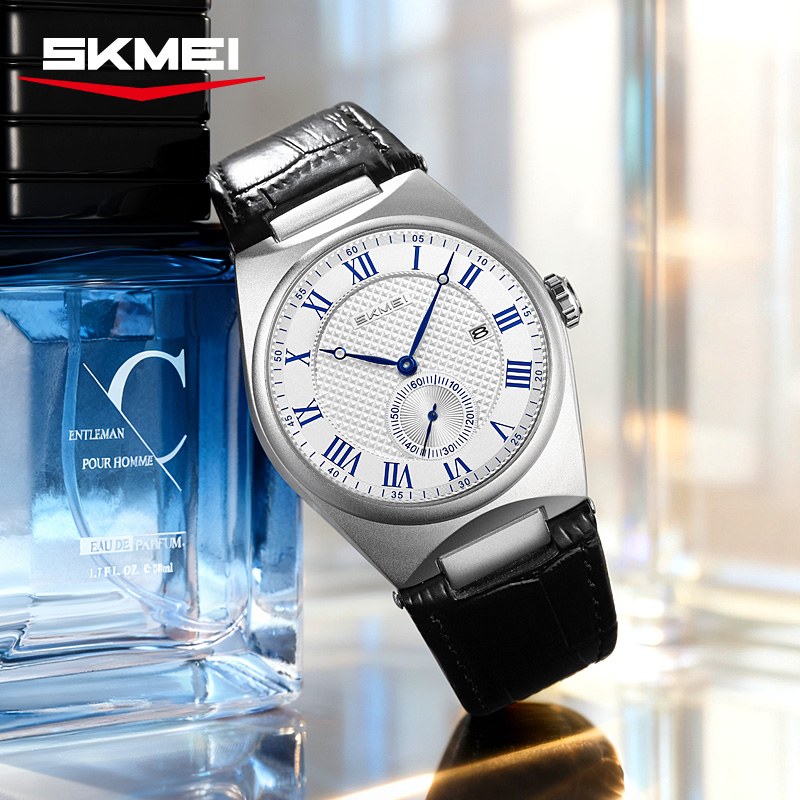 SKMEI 9390 Elegant Men's Quart - Leather Watch Band Men review and price
