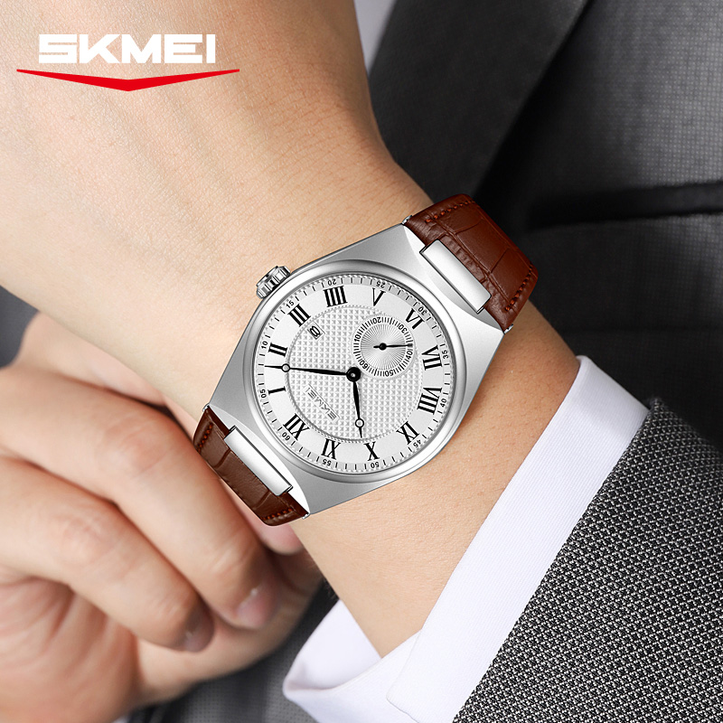 SKMEI 9390 Elegant Men's Quart - Leather Watch Band Men review and price