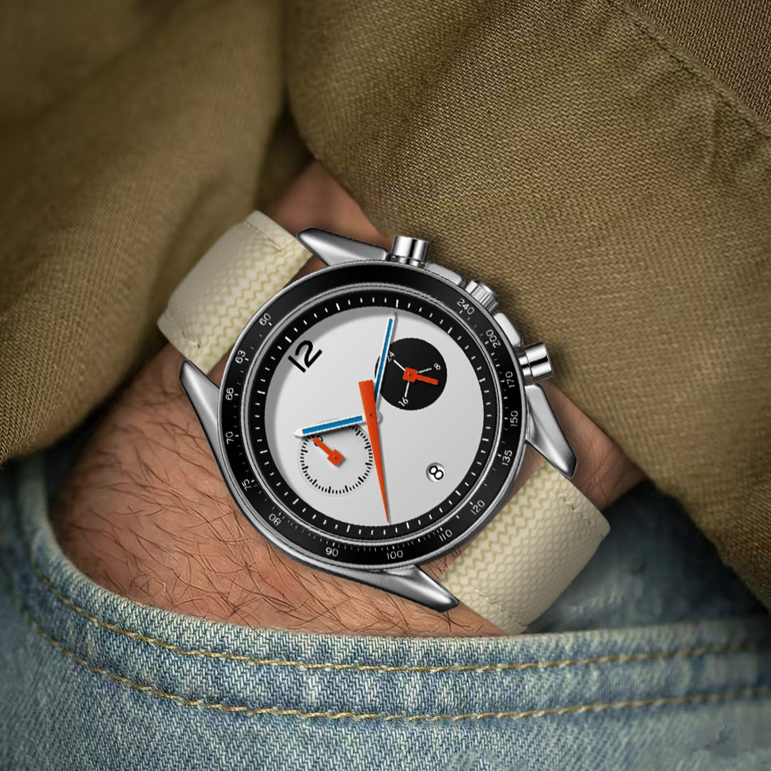 CILOA Vintage Racing Chronogra - Leather Watch Band Men review and price